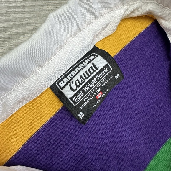 Vtg Tulane University Rugby Polo Shirt Men M Barbarian Casual Cotton Striped - Picture 5 of 9